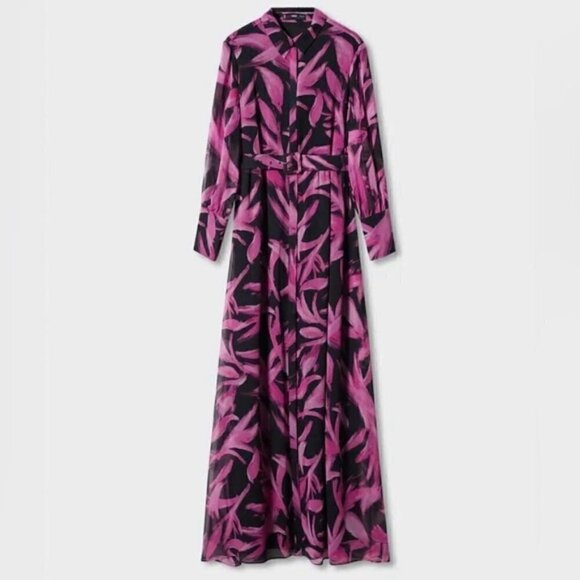 Mango - Ladies Printed Chiffon Dress - Black/Purple. Size: XS. NWT - Picture 13 of 13
